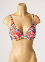 Haut de maillot de bain stretch haut soutien-gorge moulé orange PIHA femme