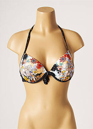 Haut de maillot de bain stretch haut soutien-gorge moulé noir PIHA femme
