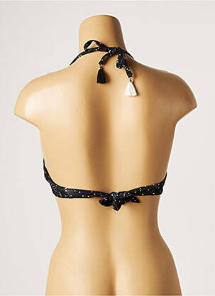 Haut de maillot de bain stretch haut soutien-gorge moulé noir PIHA femme