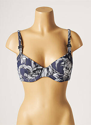 Haut de maillot de bain stretch haut soutien-gorge moulé bleu MOONTIDE femme