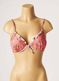 Haut de maillot de bain stretch haut soutien-gorge moulé orange PIHA femme
