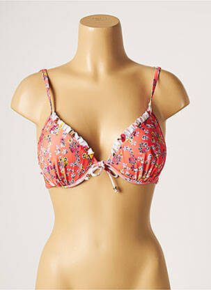 Haut de maillot de bain stretch haut soutien-gorge moulé orange PIHA femme