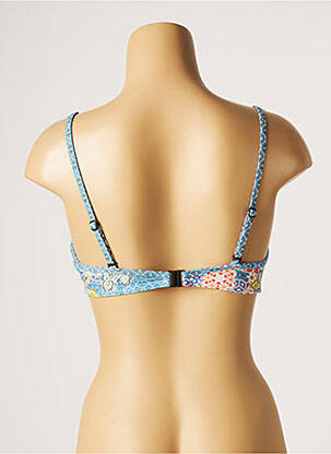 Haut de maillot de bain stretch haut soutien-gorge moulé bleu PIHA femme