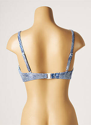 Haut de maillot de bain stretch haut soutien-gorge moulé bleu PIHA femme