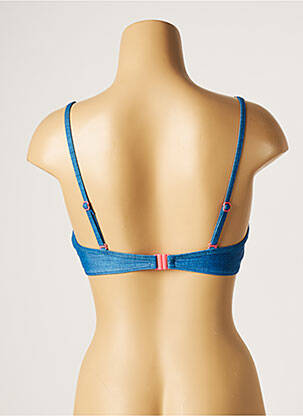 Haut de maillot de bain stretch haut soutien-gorge moulé bleu PIHA femme