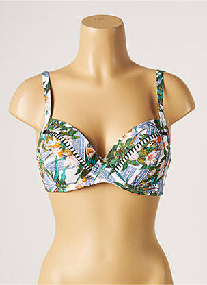 Haut de maillot de bain stretch haut soutien-gorge moulé bleu MOONTIDE femme