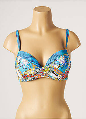 Haut de maillot de bain stretch haut soutien-gorge moulé bleu MOONTIDE femme
