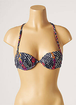 Haut de maillot de bain stretch haut soutien-gorge moulé bleu KIWI femme