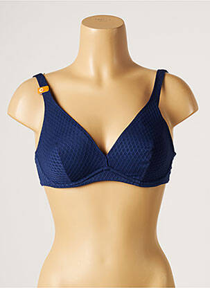 Haut de maillot de bain stretch haut soutien-gorge emboitant bleu CHERRY BEACH femme