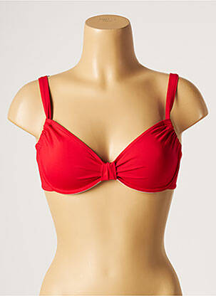 Haut de maillot de bain stretch haut soutien-gorge emboitant rouge PLAGE DU SUD femme