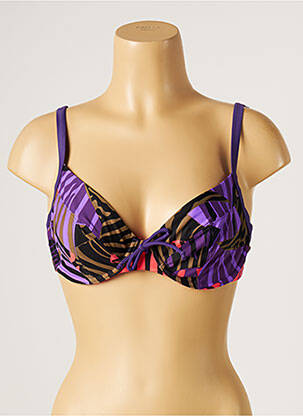 Haut de maillot de bain stretch haut soutien-gorge emboitant violet PANACHE femme