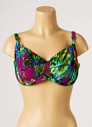 Haut de maillot de bain stretch haut soutien-gorge emboitant vert LISE CHARMEL femme