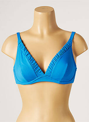 Haut de maillot de bain stretch haut soutien-gorge emboitant bleu CHERRY BEACH femme