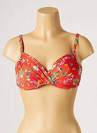 Haut de maillot de bain stretch haut soutien-gorge emboitant orange TESSY femme