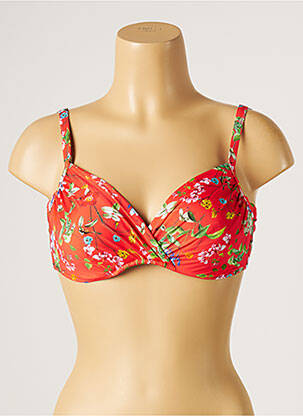 Haut de maillot de bain stretch haut soutien-gorge emboitant orange TESSY femme