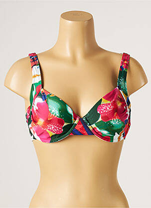 Haut de maillot de bain stretch haut soutien-gorge emboitant vert YSABEL MORA femme