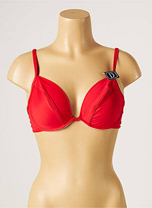 Haut de maillot de bain stretch haut soutien-gorge emboitant rouge LPB femme