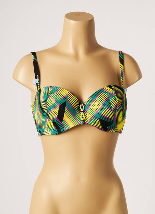 Haut de maillot de bain stretch haut bandeau vert CHERRY BEACH femme