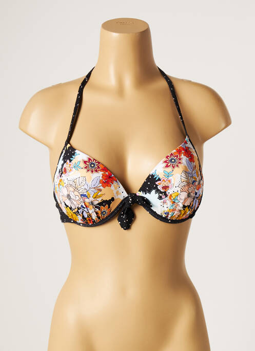 Haut de maillot de bain stretch haut soutien-gorge moulé noir PIHA femme