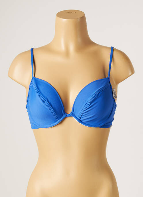 Haut de maillot de bain stretch haut soutien-gorge emboitant bleu LPB femme