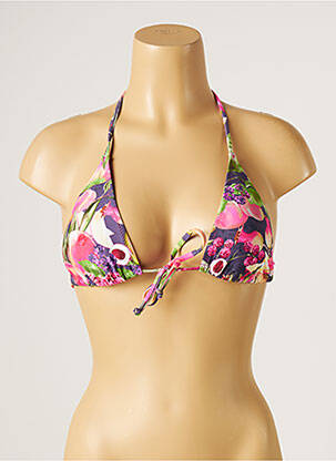 Haut de maillot de bain stretch haut triangles rose YSABEL MORA femme