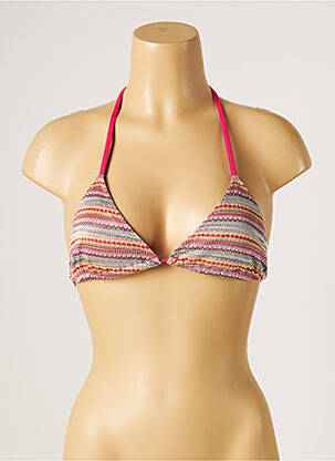 Haut de maillot de bain stretch haut triangles rose KIWI femme