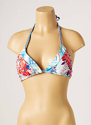 Haut de maillot de bain stretch haut triangles bleu PIHA femme