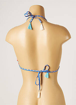 Haut de maillot de bain stretch haut triangles bleu PIHA femme
