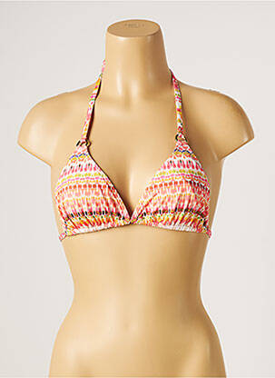 Haut de maillot de bain fermeture liens à nouer haut triangles orange KIWI femme