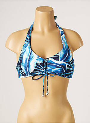 Haut de maillot de bain stretch haut soutien-gorge emboitant bleu MOONTIDE femme