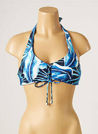 Haut de maillot de bain stretch haut soutien-gorge emboitant bleu MOONTIDE femme