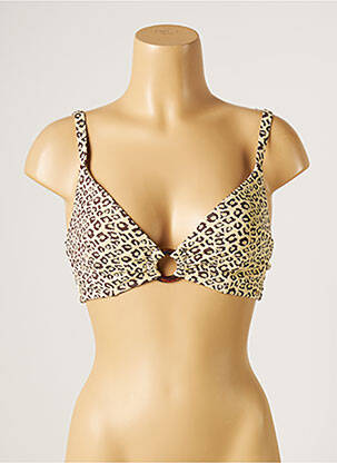 Haut de maillot de bain stretch haut soutien-gorge emboitant beige PIHA femme
