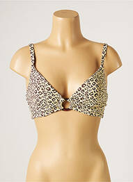 Haut de maillot de bain stretch haut soutien-gorge emboitant beige PIHA femme