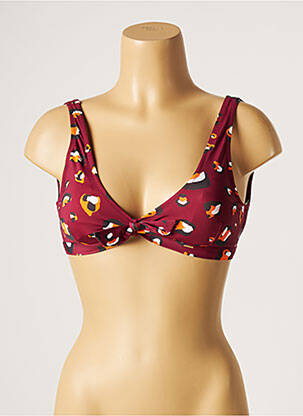 Haut de maillot de bain stretch haut soutien-gorge moulé rouge PIHA femme