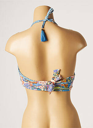 Haut de maillot de bain stretch haut soutien-gorge moulé bleu PIHA femme