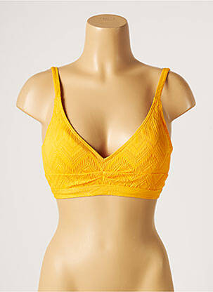 Haut de maillot de bain stretch haut soutien-gorge moulé jaune PIHA femme