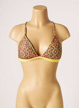 Haut de maillot de bain stretch haut soutien-gorge moulé jaune KIWI femme
