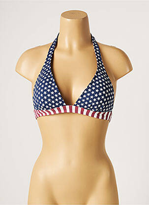 Haut de maillot de bain stretch haut soutien-gorge moulé bleu KIWI femme