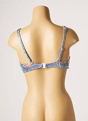 Haut de maillot de bain stretch haut soutien-gorge moulé bleu PIHA femme