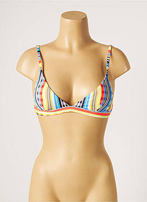 Haut de maillot de bain stretch haut soutien-gorge moulé bleu PIHA femme