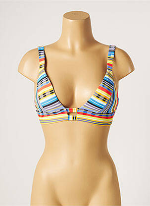 Haut de maillot de bain stretch haut soutien-gorge moulé bleu PIHA femme