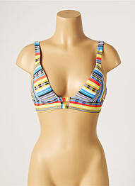 Haut de maillot de bain stretch haut soutien-gorge moulé bleu PIHA femme