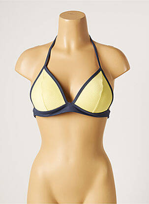 Haut de maillot de bain stretch haut soutien-gorge push-up jaune MOONTIDE femme
