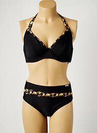 Maillot de bain 2 pièces stretch haut soutien-gorge emboitant noir YSABEL MORA femme