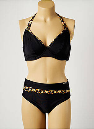 Maillot de bain 2 pièces stretch haut soutien-gorge emboitant noir YSABEL MORA femme