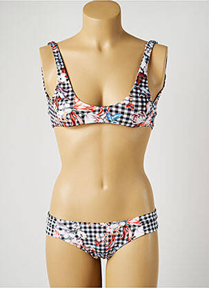 Maillot de bain 2 pièces stretch haut soutien-gorge balconnet noir PIHA femme