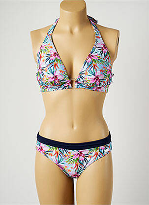 Maillot de bain 2 pièces stretch haut soutien-gorge moulé rose MISS CARAÏBES femme