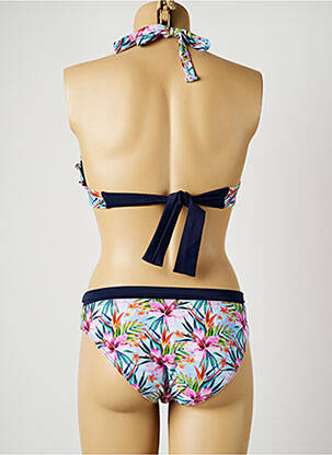 Maillot de bain 2 pièces stretch haut soutien-gorge moulé bleu MISS CARAÏBES femme