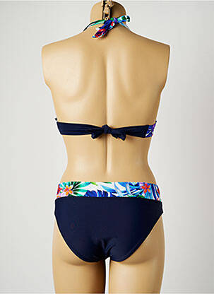 Maillot de bain 2 pièces stretch haut soutien-gorge moulé bleu MISS CARAÏBES femme