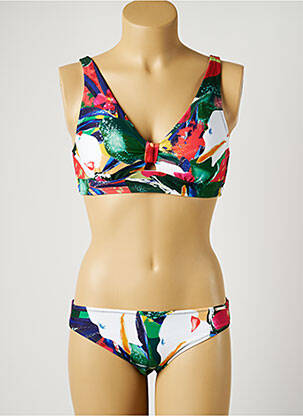 Maillot de bain 2 pièces stretch haut soutien-gorge moulé vert YSABEL MORA femme